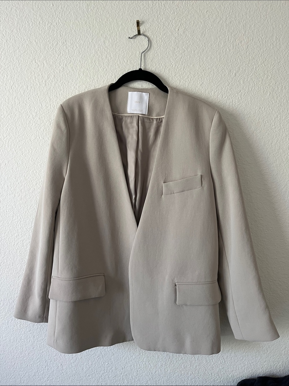 Mango Taupe Open-Front Blazer - Picture 3 of 4